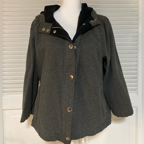 GUC  Lauren Ralph Lauren Gray & Black Lightweight Jacket Size XL - Picture 2 of 9